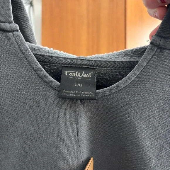 NWT FarWest Charcoal Grey Specialty Dye Pullover Hoodie Size L - Picture 3 of 6